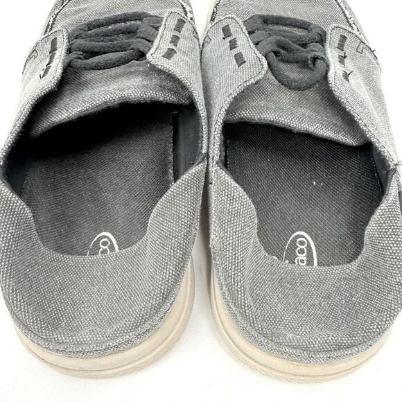 Chaco Ojai 3Eye Black Gray Slip On Canvas Fold Heel Deck Loafer - Picture 9 of 14